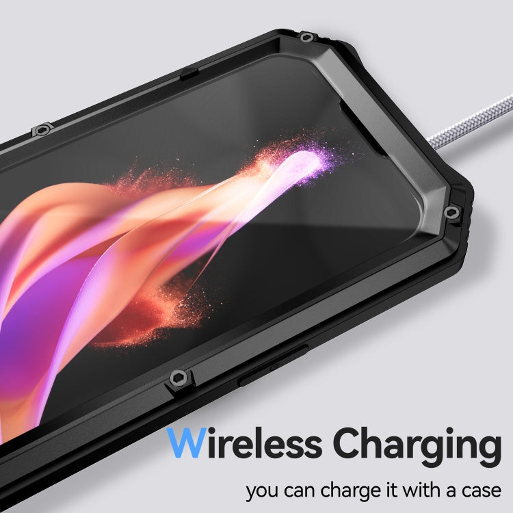 For iPhone 15 Plus R-JUST Life Waterproof Dustproof Shockproof Holder Phone Case(Black) by R-JUST