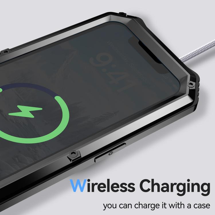 For iPhone 16e R-JUST Life Waterproof Dustproof Shockproof Holder Phone Case(Black) by R-JUST