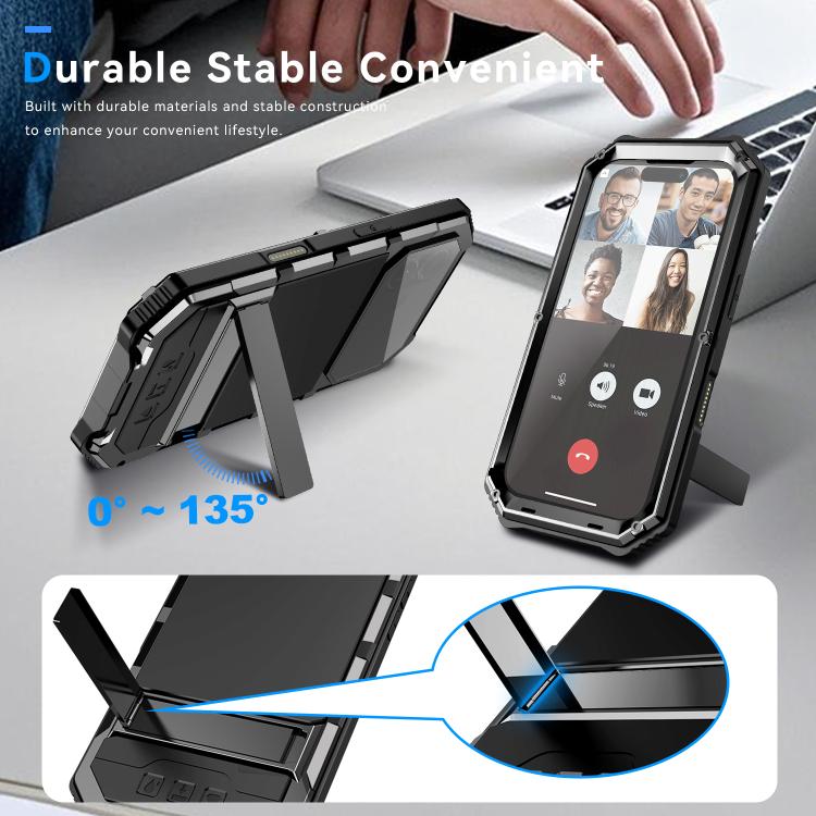 For iPhone 17 R-JUST Life Waterproof Dustproof Shockproof Holder Phone Case(Black) by R-JUST