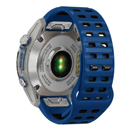 For Garmin 26mm Two Color Rivets Buckle Quick Release Silicone Watch Band(Blue Black) by bashfashion