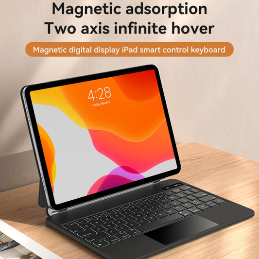 For iPad Pro 12.9 2020 / 2018 Yesido Dual-sided Clip Digital Display Magnetic Keyboard Leather Case(Black) by Yesido