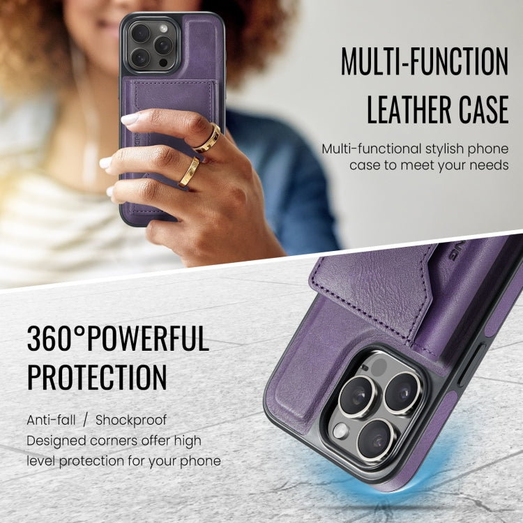 For iPhone 14 Pro MAGKING K2 Series MagSafe RFID Card Bag Detachable Phone Case(Purple) by MAGKING