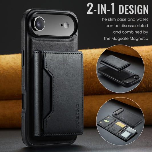 For iPhone 17 Air MAGKING K2 Series MagSafe RFID Card Bag Detachable Phone Case(Black) by MAGKING