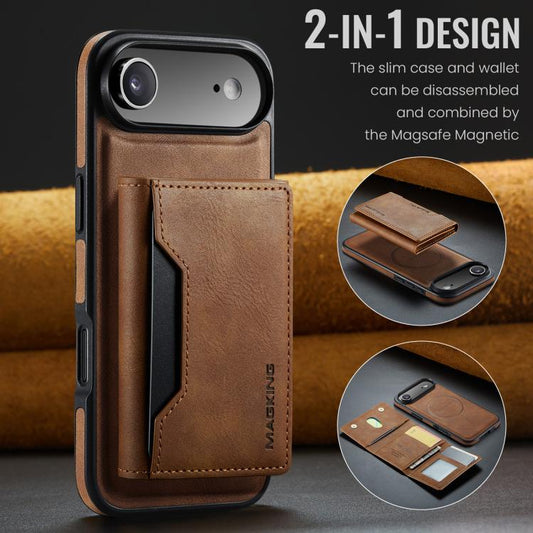 For iPhone 17 Air MAGKING K2 Series MagSafe RFID Card Bag Detachable Phone Case(Brown) by MAGKING