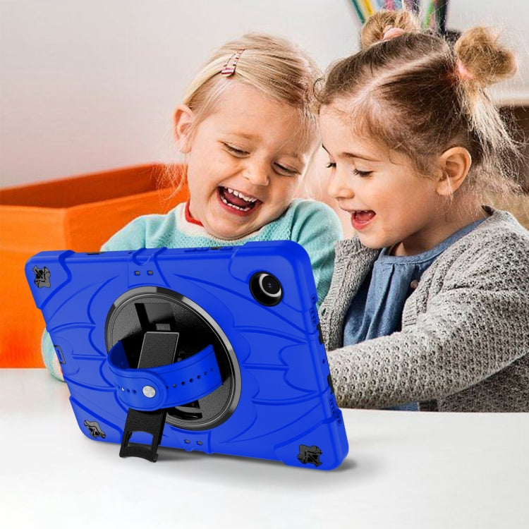 For Samsung Galaxy Tab A8 Bat Hand Grip Turntable Stand Tablet Case(Blue Black) by bashfashion