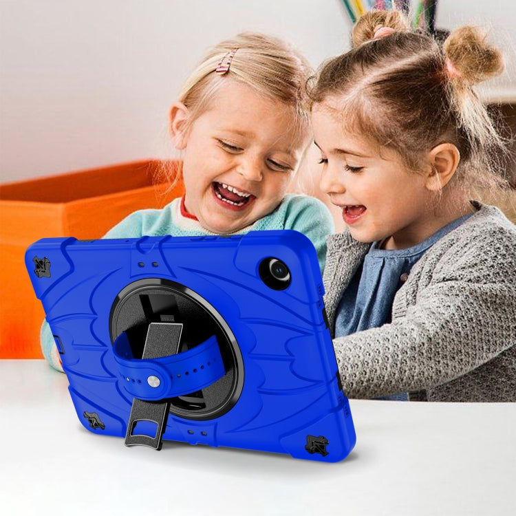 For Samsung Galaxy Tab A9+ Bat Hand Grip Turntable Stand Tablet Case(Blue Black) by bashfashion