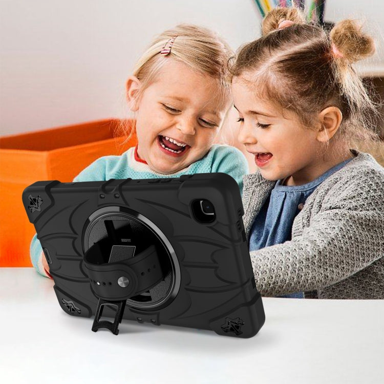 For Samsung Galaxy Tab A7 Lite Bat Hand Grip Turntable Stand Tablet Case(Black) by bashfashion