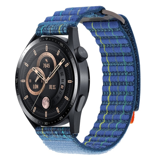 22mm Dual-Section Sports Style Nylon Loop Watch Band(Blue) by bashfashion