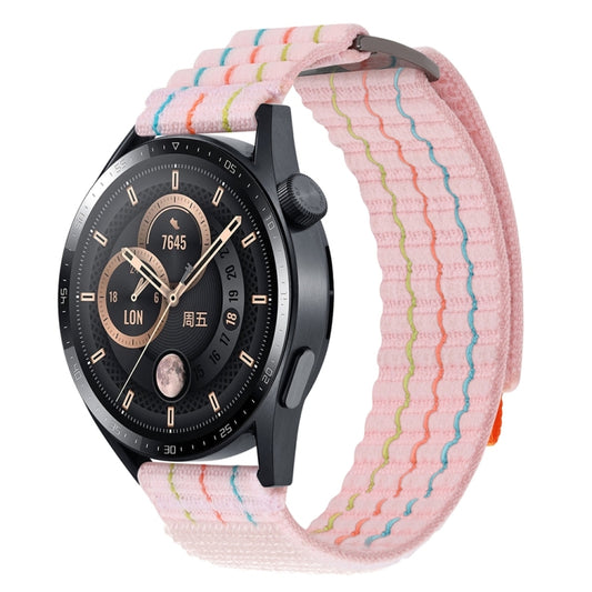 22mm Dual-Section Sports Style Nylon Loop Watch Band(Pink) by bashfashion