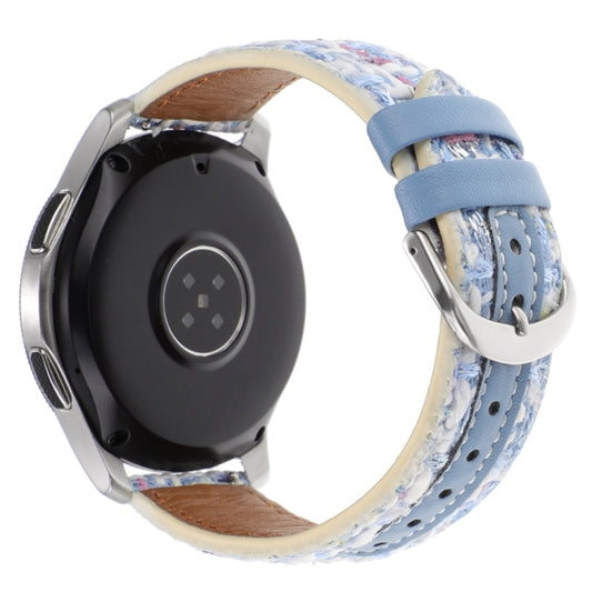 20mm Woolen Hybrid Leather Watch Band(Blue) by bashfashion