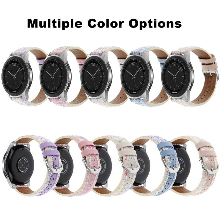 20mm Woolen Hybrid Leather Watch Band(Light Pink) by bashfashion