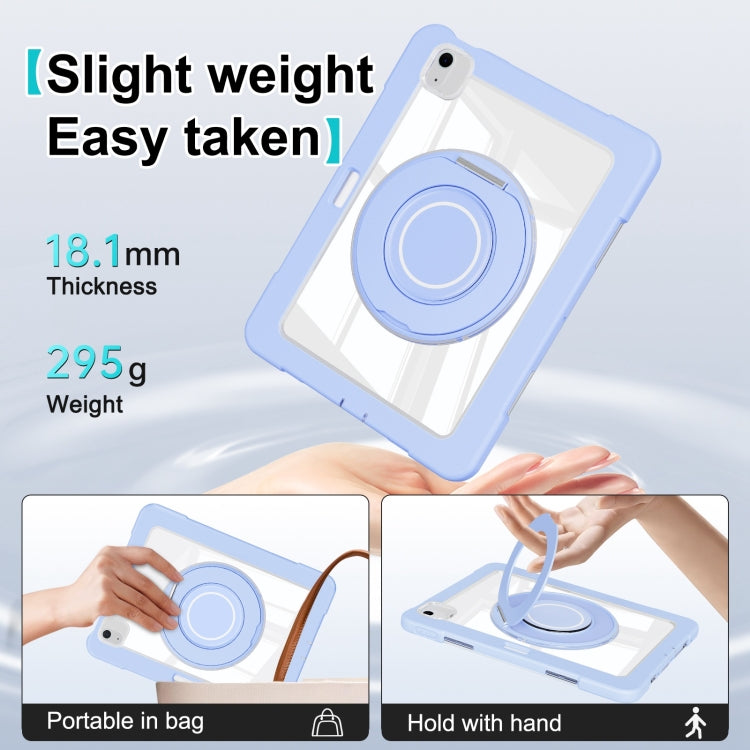 For iPad Air 11 2025 / 2024 / 10.9 2022 Crystal Armor PC Hybrid TPU Tablet Case with Pen Slot(Blue) by bashfashion
