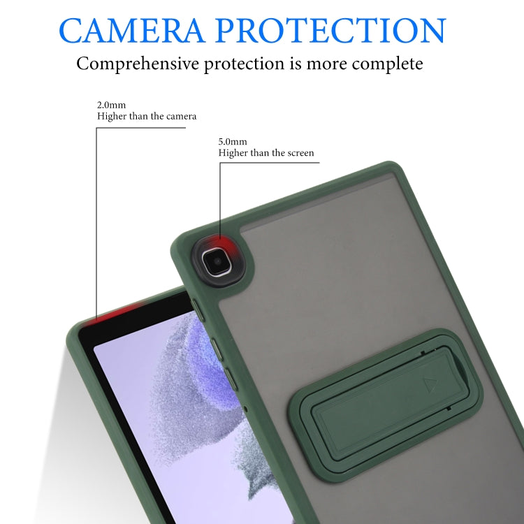 For Samsung Galaxy Tab A7 Lite Skin Feel Holder PC Hybrid TPU Tablet Case(Dark Green) by bashfashion