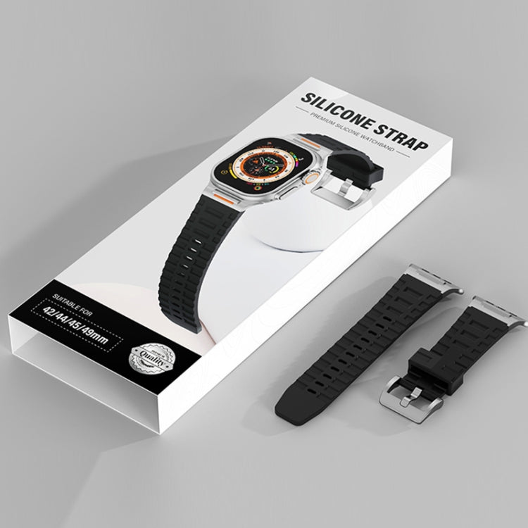 For Apple Watch 46mm / 49mm / 45mm / 44mm Trailblazer Silicone Watch Band(White) by bashfashion