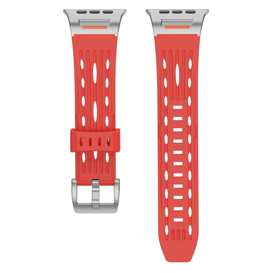 For Apple Watch 46mm / 49mm / 45mm / 44mm Trailblazer Oval Holes Silicone Watch Band(Red) by bashfashion