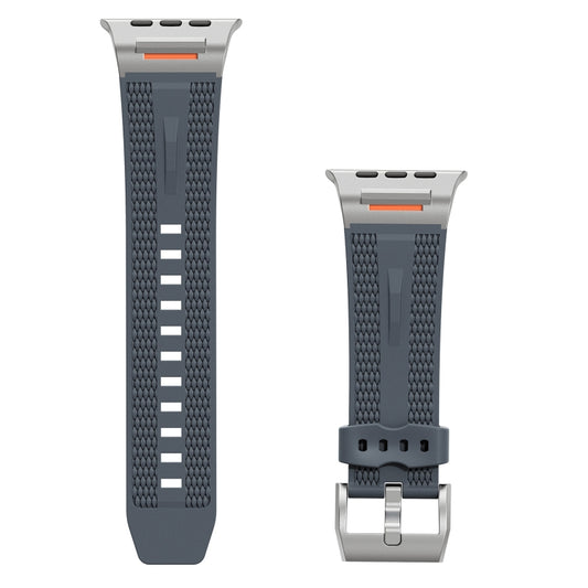 For Apple Watch 46mm / 49mm / 45mm / 44mm Trailblazer Woven Texture Silicone Watch Band(Grey) by bashfashion