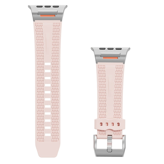 For Apple Watch 42mm / 41mm / 40mm / 38mm Trailblazer Woven Texture Silicone Watch Band(Vintage Rose) by bashfashion