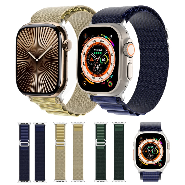 For Apple Watch 46mm / 49mm / 45mm / 44mm DUX DUCIS GS Series Nylon Loop Watch Band(Tan) by DUX DUCIS