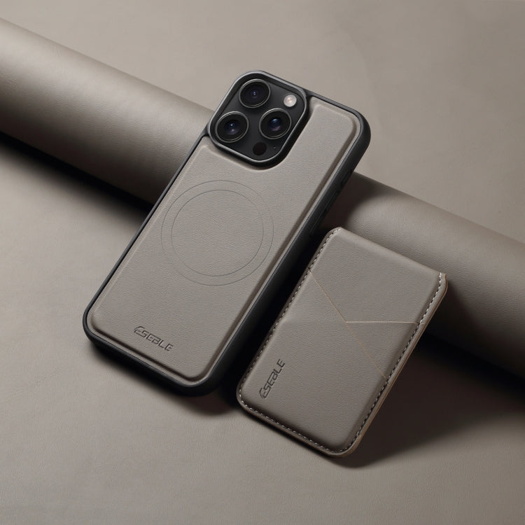 For iPhone 15 ESEBLE E3 Plain Texture Card Slots MagSafe RFID Leather Case(Grey) by ESEBLE