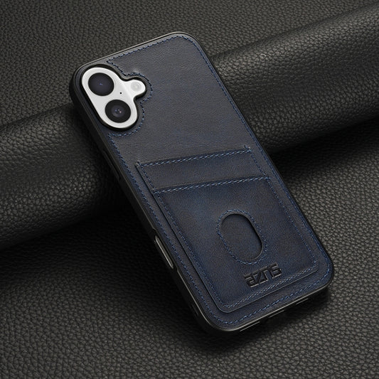 For iPhone 16 Plus AZNS K1 Series Card Slot Business Phone Case(Blue) by AZNS