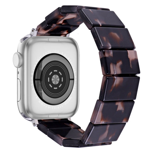 For Apple Watch 42mm / 41mm / 40mm / 38mm Stretch Rope Square Resin Watch Band(Black Grey) by bashfashion