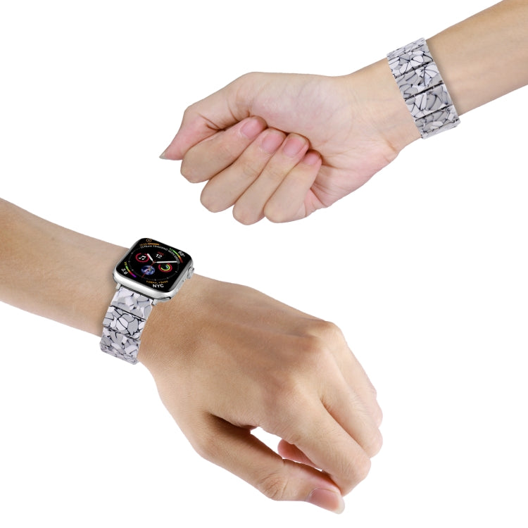 For Apple Watch 46mm / 49mm / 45mm / 44mm Stretch Rope Square Resin Watch Band(Crack) by bashfashion