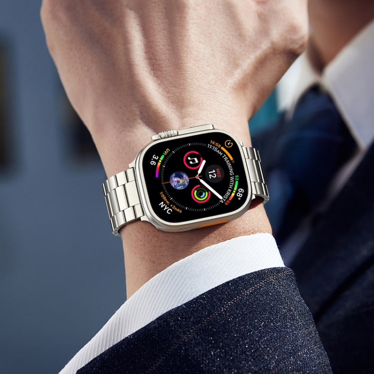For Apple Watch 42mm / 41mm / 40mm / 38mm Tri-beads Magnetic Titanium Alloy Watch Band(Black) by bashfashion