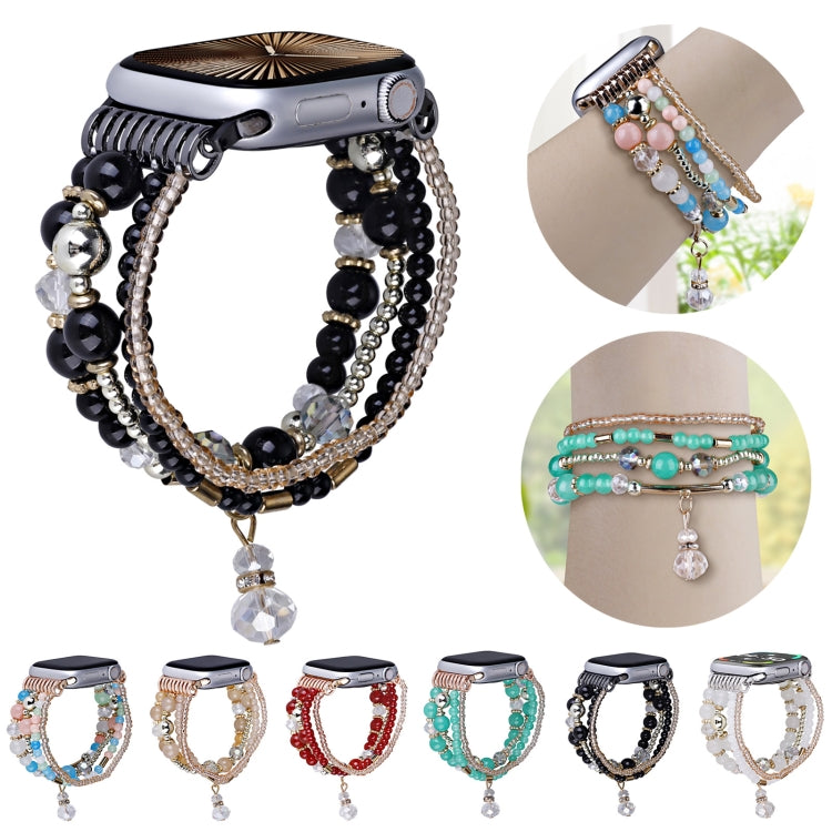 For Apple Watch 46mm / 49mm / 45mm / 44mm Four-row Copper Beads Chain Watch Band(Colorful) by bashfashion