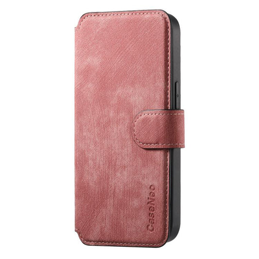 For iPhone 17 Pro Max CaseNeo MagSafe RFID Anti-theft Retro Leather Phone Case(Pink) by CaseNeo