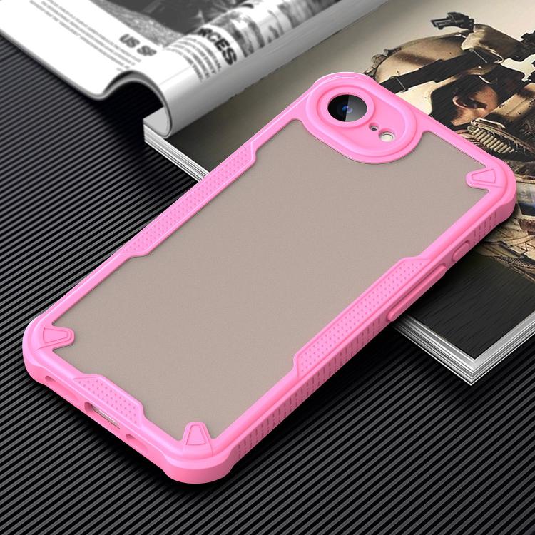 For iPhone 16e Armor Glaze PC Hybrid TPU Phone Case(Pink) by bashfashion