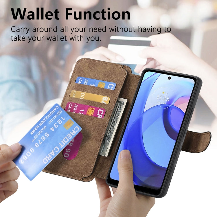 For Motorola Moto E30 / E20 CaseNeo MagSafe RFID Anti-theft Retro Leather Phone Case(Brown) by CaseNeo