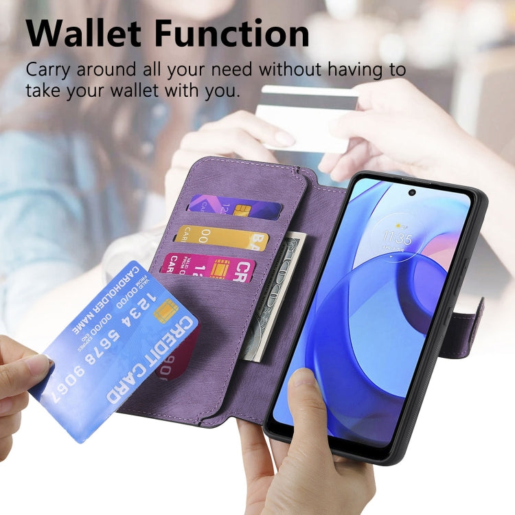 For Motorola Moto E30 / E20 CaseNeo MagSafe RFID Anti-theft Retro Leather Phone Case(Purple) by CaseNeo