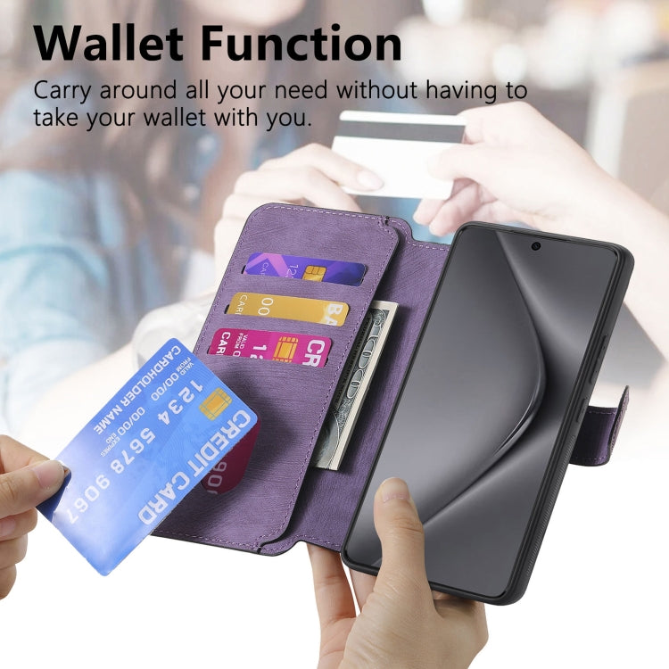 For Huawei Pura 70 Ultra CaseNeo MagSafe RFID Anti-theft Retro Leather Phone Case(Purple) by CaseNeo