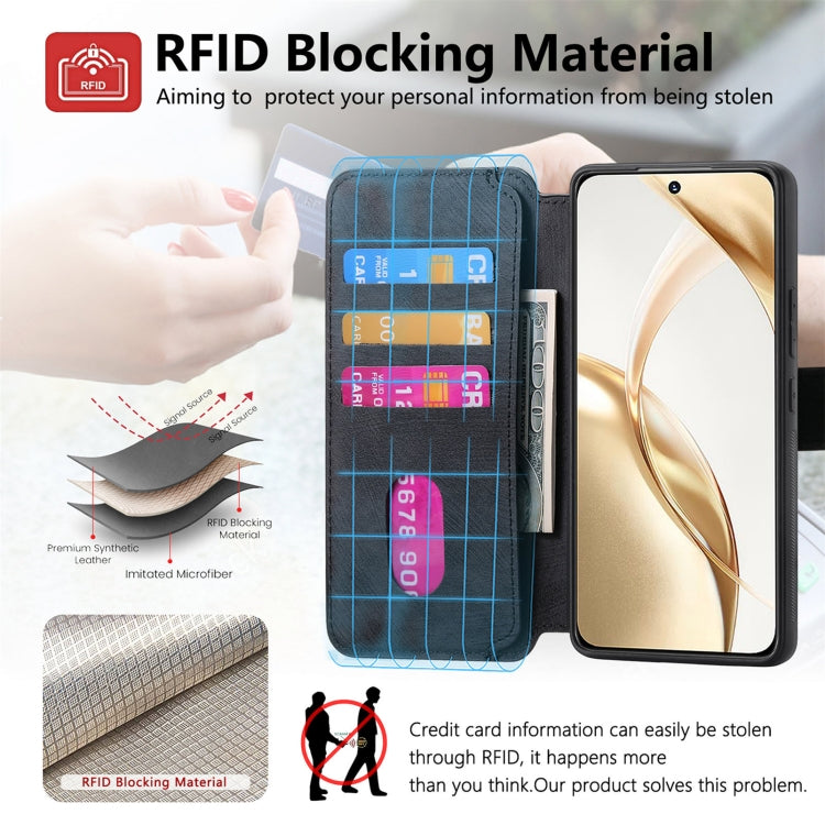 For Honor 200 CaseNeo MagSafe RFID Anti-theft Retro Leather Phone Case(Black) by CaseNeo