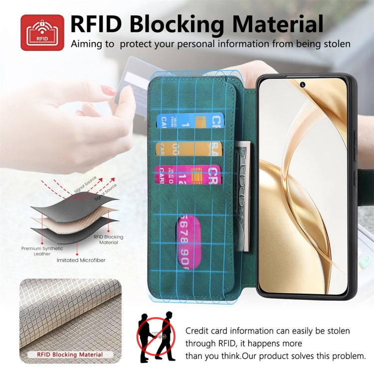 For Honor 200 CaseNeo MagSafe RFID Anti-theft Retro Leather Phone Case(Green) by CaseNeo