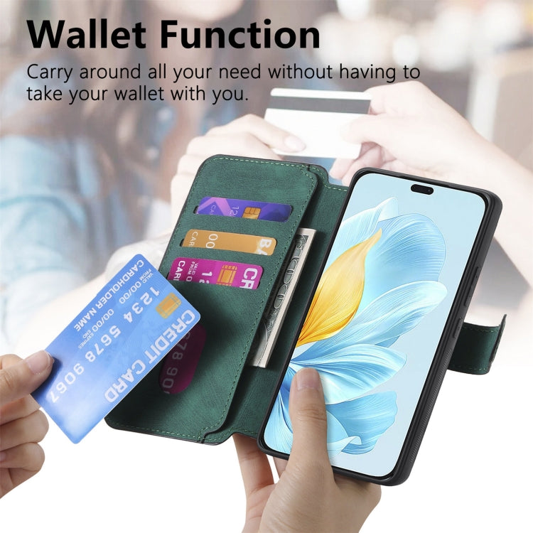 For Honor 200 Lite Global CaseNeo MagSafe RFID Anti-theft Retro Leather Phone Case(Green) by CaseNeo