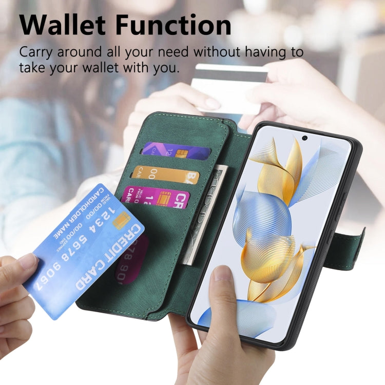 For Honor 90 CaseNeo MagSafe RFID Anti-theft Retro Leather Phone Case(Green) by CaseNeo