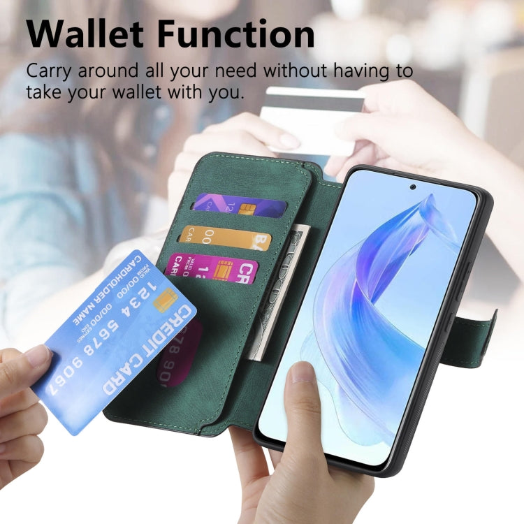 For Honor 90 Lite CaseNeo MagSafe RFID Anti-theft Retro Leather Phone Case(Green) by CaseNeo