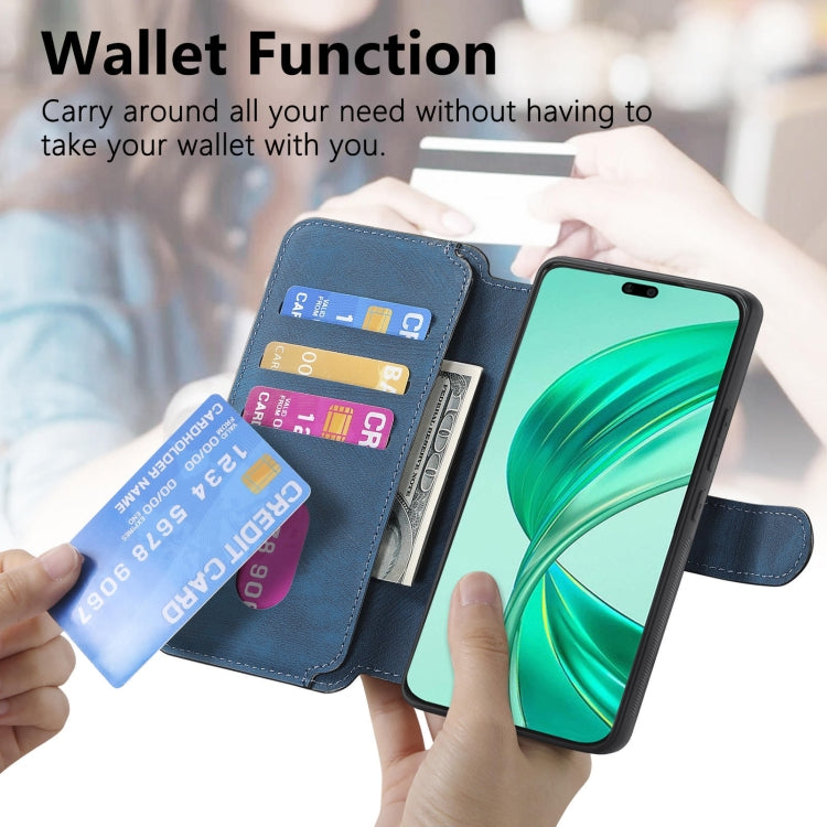 For Honor X8b CaseNeo MagSafe RFID Anti-theft Retro Leather Phone Case(Blue) by CaseNeo