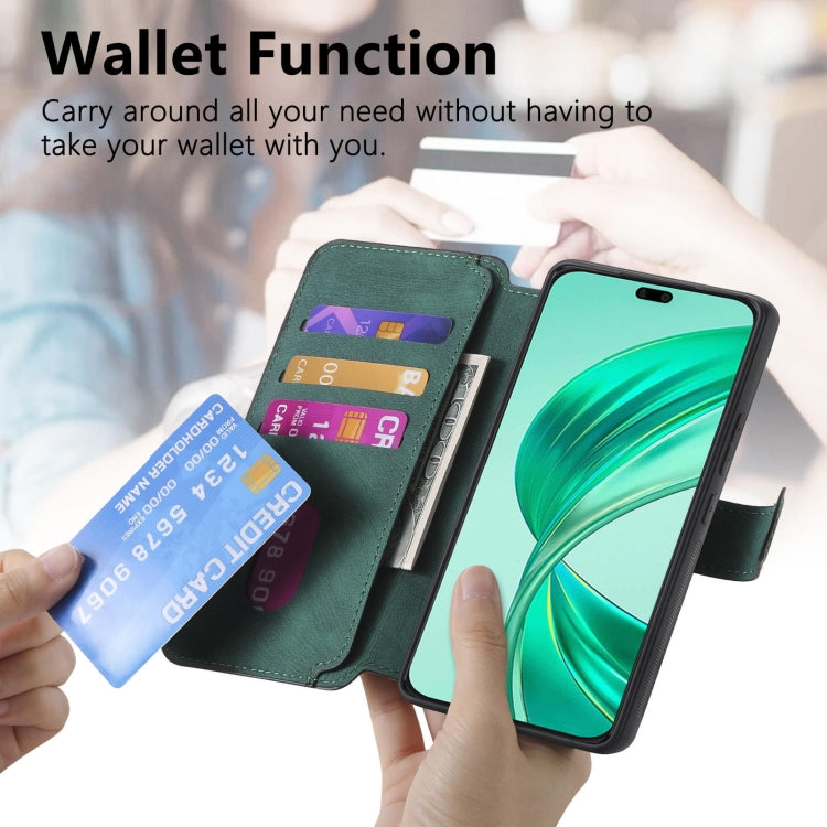 For Honor X8b CaseNeo MagSafe RFID Anti-theft Retro Leather Phone Case(Green) by CaseNeo