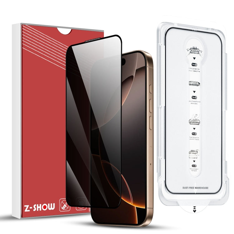 For iPhone 12 Dust-Free Easy Install Privacy Tempered Glass Film(Black) by bashfashion