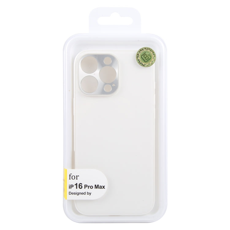 For iPhone 16 Pro Max GEBEI Plain Leather TPU Hybrid PU Phone Case(White) by GEBEI