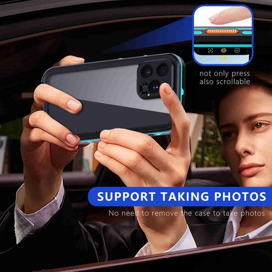 For iPhone 16 Pro RedPepper Transparent Dot IP68 Waterproof Triple-proof Phone Case(Black Blue) by RedPepper