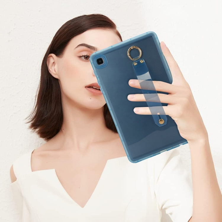 For Samsung Galaxy Tab S6 Lite 2024 / 2022 Wristband Holder PC Hybrid TPU Soft Tablet Case(Blue) by bashfashion