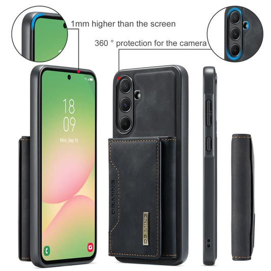 For Samsung Galaxy A56 5G DG.MING M2 Series 3-Fold Multi Card Bag + Magnetic Phone Case(Black) by DG.MING