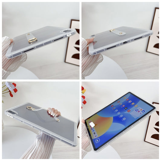 For Huawei MatePad Air 2024 Wristband Holder PC Hybrid TPU Soft Tablet Case(Pink) by bashfashion