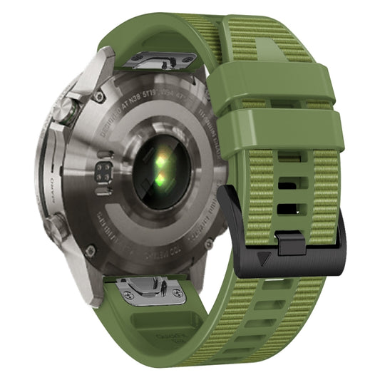 For Garmin 22mm Silicone Canvas Quick Release Watch Band(Army Green) by bashfashion