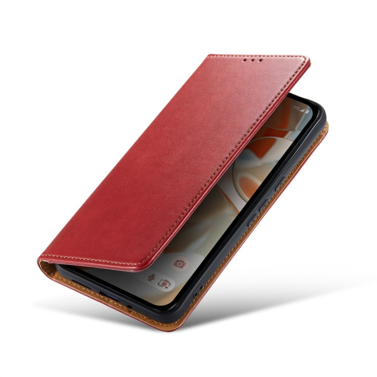 For Google Pixel 9 Pro XL Fierre Shann PU Genuine Leather Texture Phone Case(Red) by FIERRE SHANN