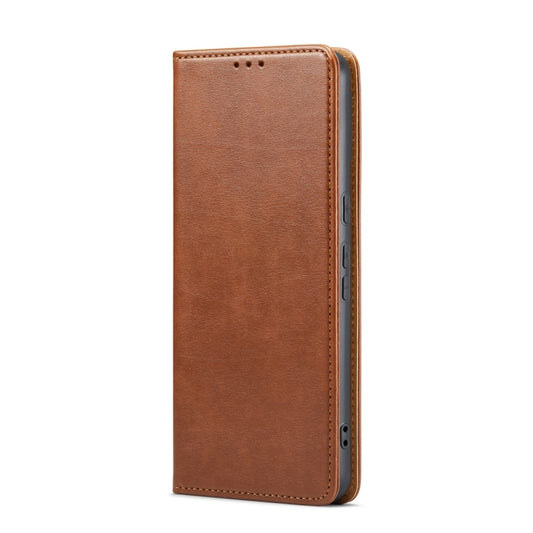 For Google Pixel 9 Pro XL Fierre Shann PU Genuine Leather Texture Phone Case(Brown) by FIERRE SHANN