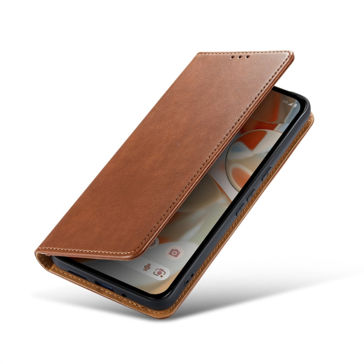 For Google Pixel 9 Pro XL Fierre Shann PU Genuine Leather Texture Phone Case(Brown) by FIERRE SHANN